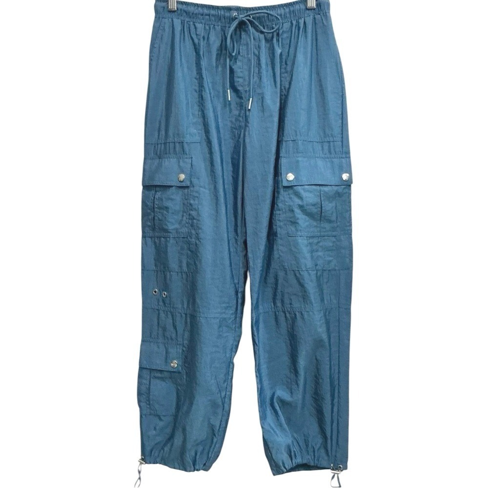 Cinq a Sept Nitsan Parachute Cargo Joggers Blue Technical Fabric Pants‎ Rare XS